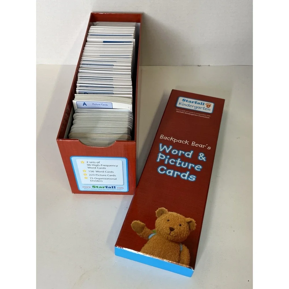 Backpack Bear's Word and Picture Card Set, Starfall Education 223 Picture Cards